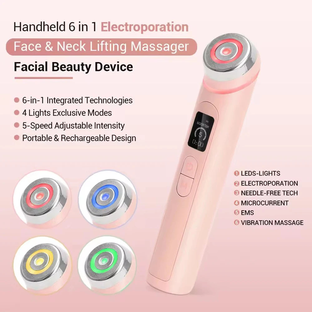 Age-R Booster Pro – Set de 4 colores | Dispositivo facial EMS de microcorriente para reafirmar, levantar y reducir arrugas | Cuidado facial profesional para uso doméstico