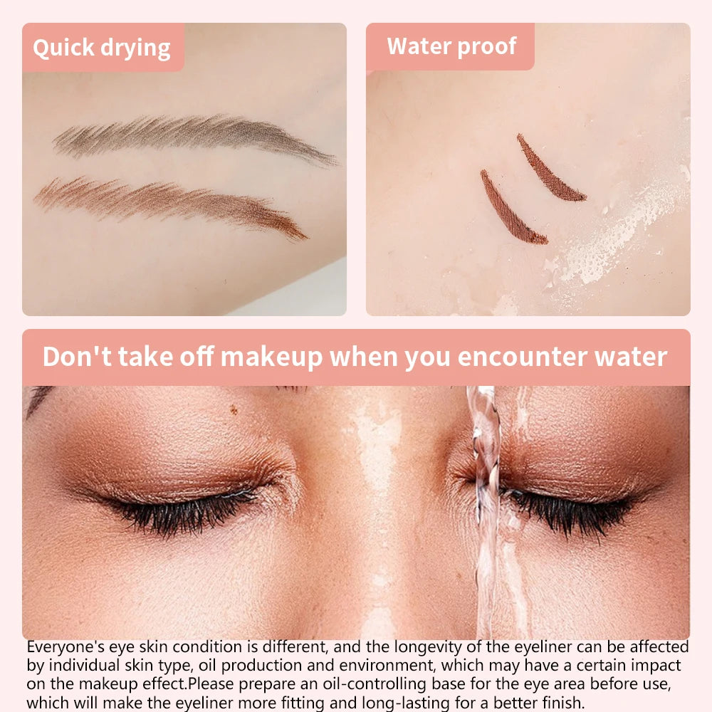 Delineador de ojos en formato lápiz, resistente al agua, de secado rápido, larga duración, aplicación suave y fácil de usar para crear un maquillaje de ojos natural.