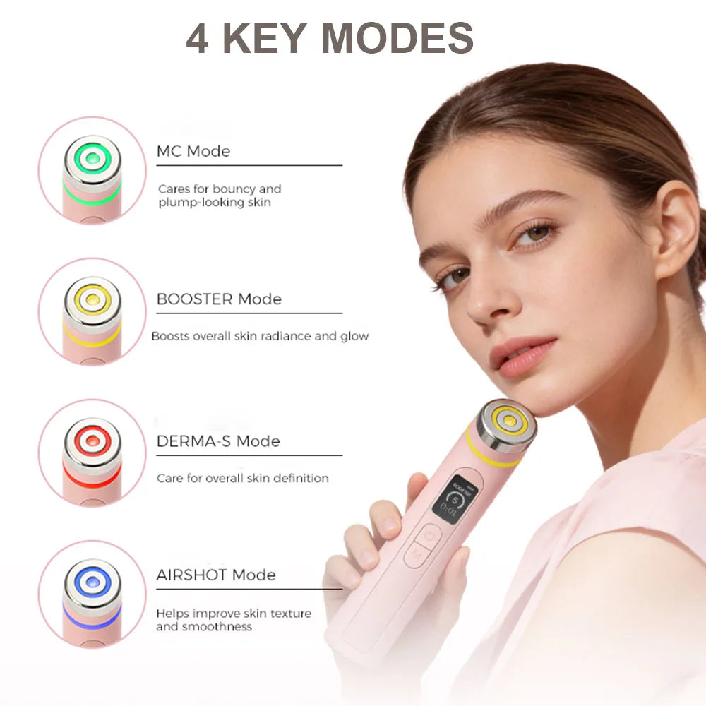 Age-R Booster Pro – Set de 4 colores | Dispositivo facial EMS de microcorriente para reafirmar, levantar y reducir arrugas | Cuidado facial profesional para uso doméstico
