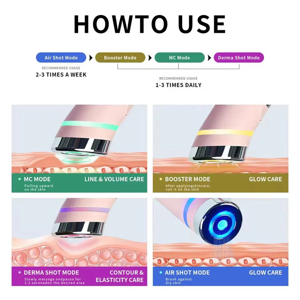 Age-R Booster Pro – Set de 4 colores | Dispositivo facial EMS de microcorriente para reafirmar, levantar y reducir arrugas | Cuidado facial profesional para uso doméstico
