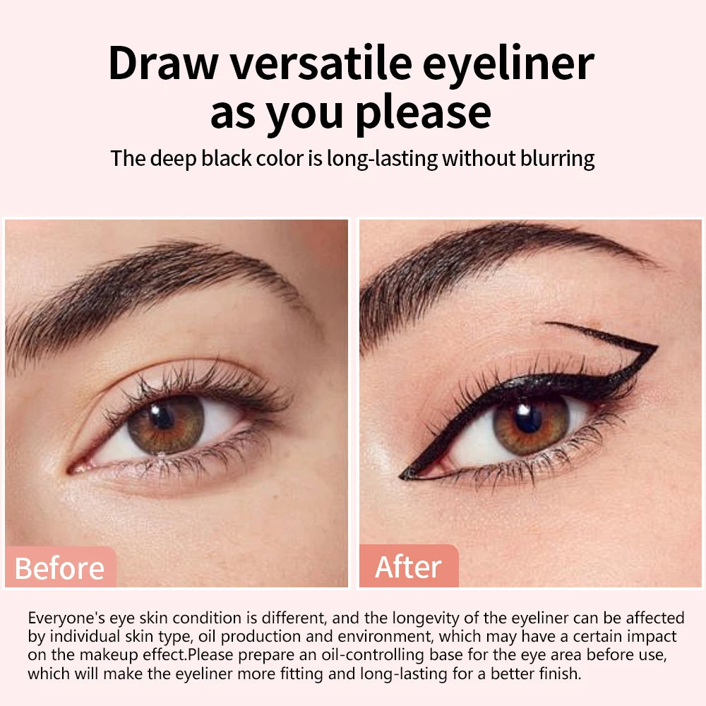 Delineador de ojos en formato lápiz, resistente al agua, de secado rápido, larga duración, aplicación suave y fácil de usar para crear un maquillaje de ojos natural.